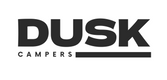 Logo of DUSK Campers with black text on a white background